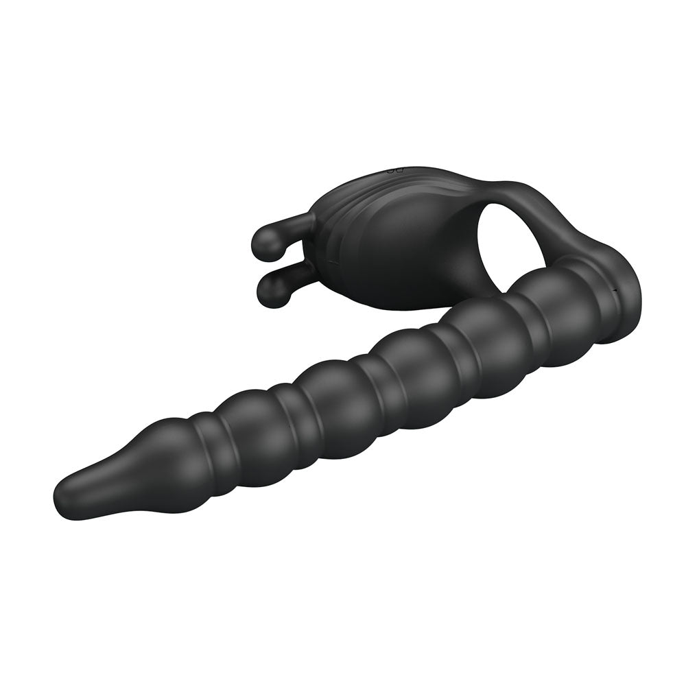 Party Up Marcus (Black) – USB Rechargeable Vibrating Cock Ring and Anal Plug