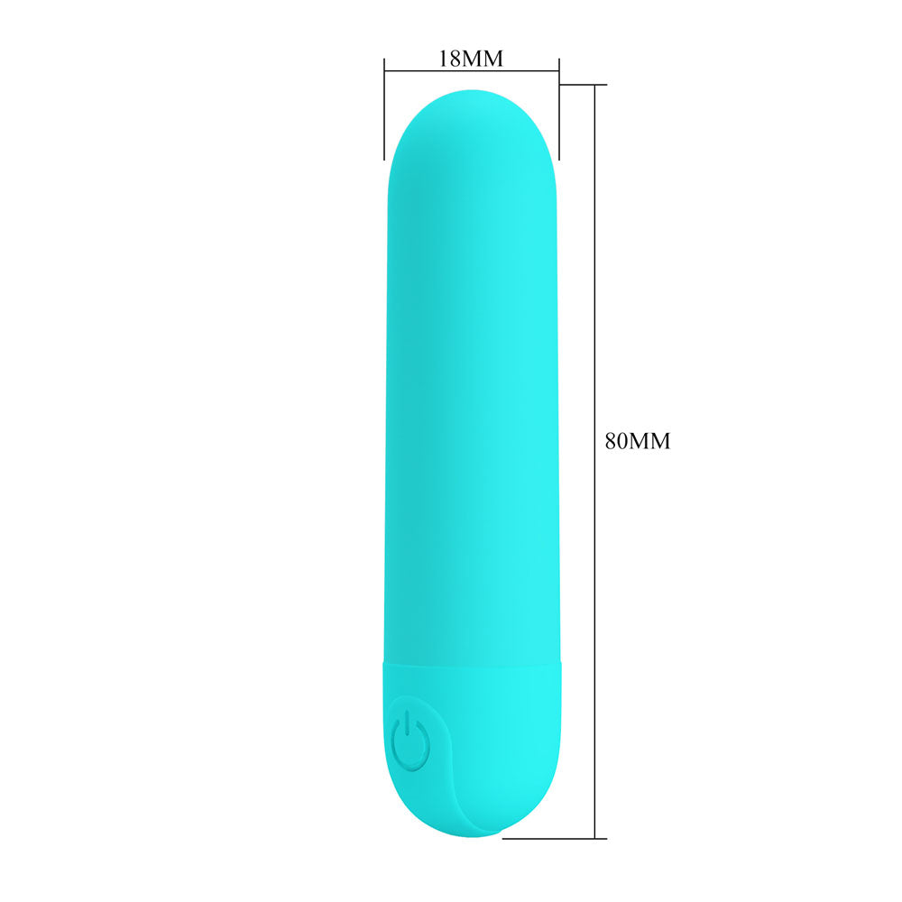 Party Up Harry Mini Bullet (Teal) – USB Rechargeable 8 cm Bullet Vibrator