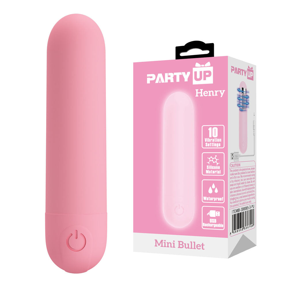 Party Up Henry Mini (Black) – USB Rechargeable 8cm Bullet Vibrator