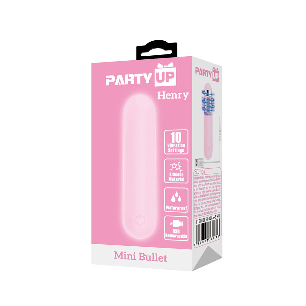 Party Up Henry Mini (Black) – USB Rechargeable 8cm Bullet Vibrator