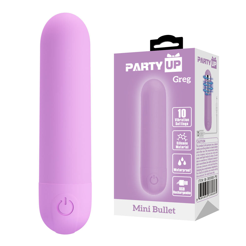 Party Up Greg Mini (Black) – USB Rechargeable 8 cm Bullet Vibrator
