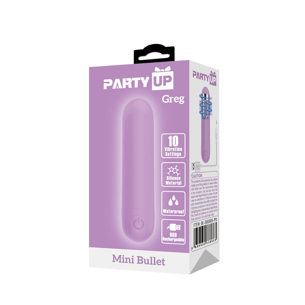 Party Up Greg Mini (Black) – USB Rechargeable 8 cm Bullet Vibrator