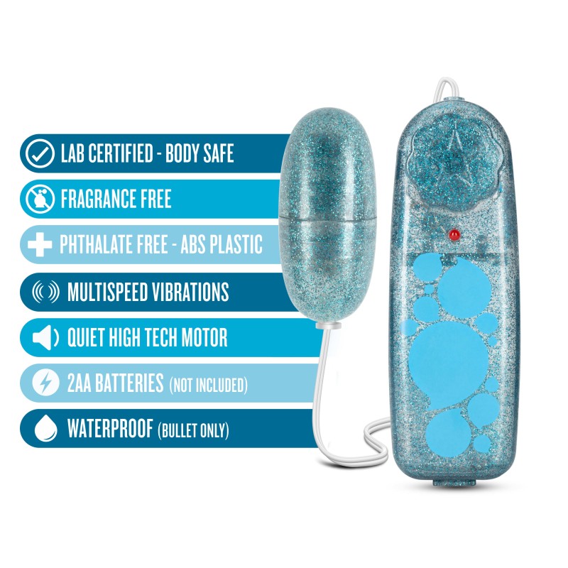 B Yours Glitter Power Bullet Blue 5.5 cm