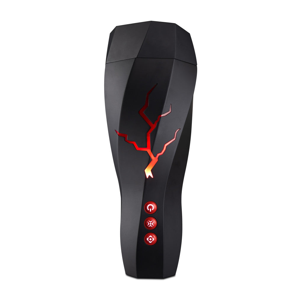 M for Men Storm (White) – Ribbed Masturbator Cup Vibrator with 7 Vibration Functions and Suction