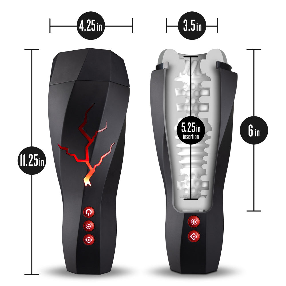 M for Men Storm (White) – Ribbed Masturbator Cup Vibrator with 7 Vibration Functions and Suction