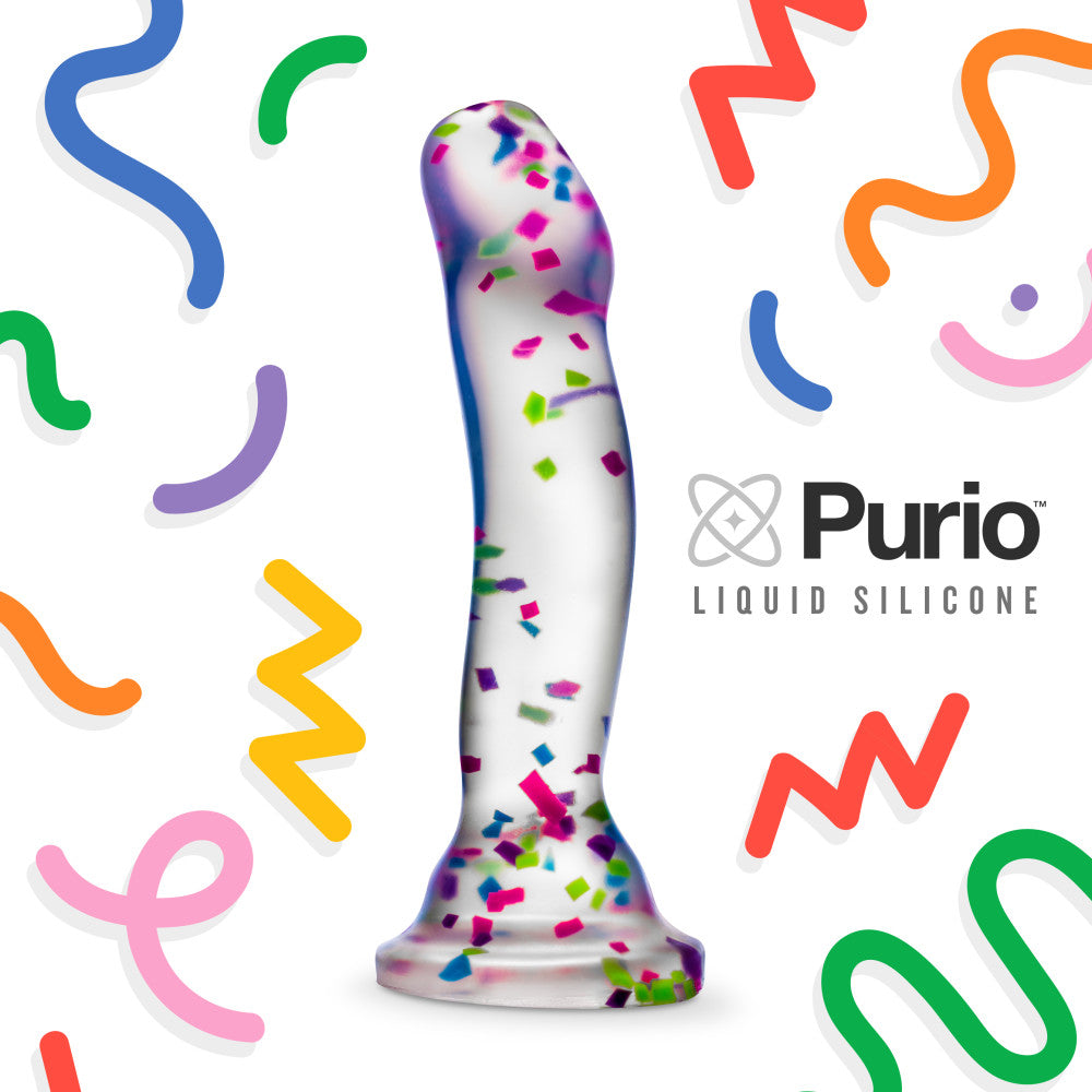 Hanky Panky Confetti Filled Clear 7.5" Dildo Glow in the Dark