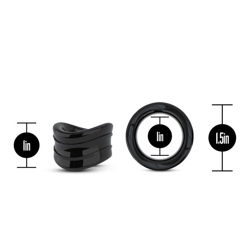 Stay Hard Beef Ball Stretcher Snug 1 Inch Black