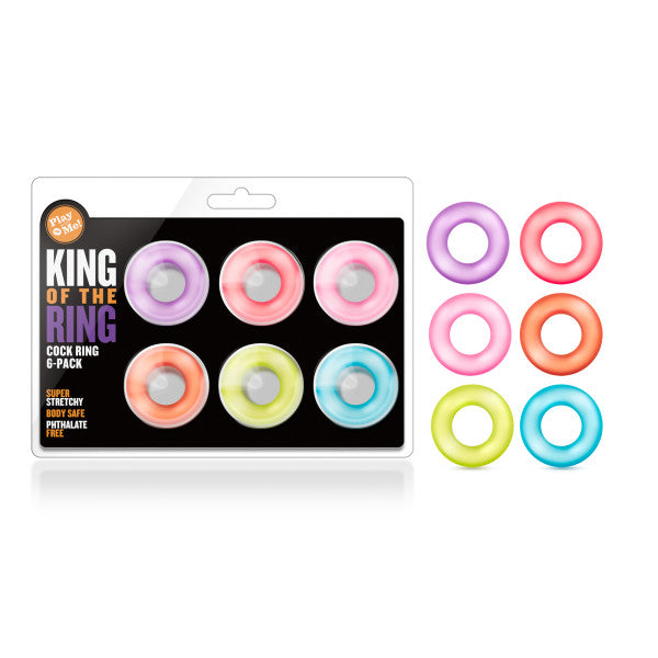 King of the Ring Coloured Cock Rings Set of 6