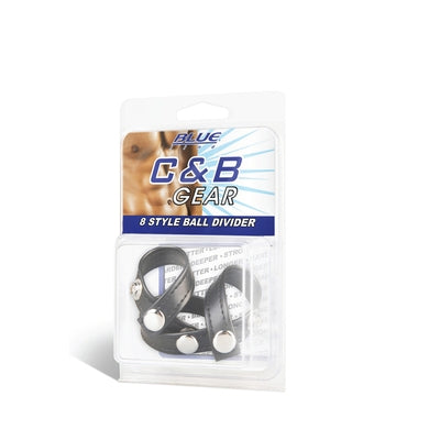 Blue Line 8 Style Ball Divider Cockring with Adjustable Fit
