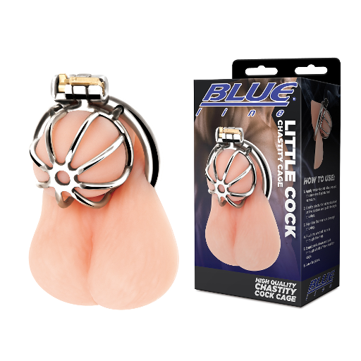 Blue Line Little Cock Stainless Steel Male Chastity Cage
