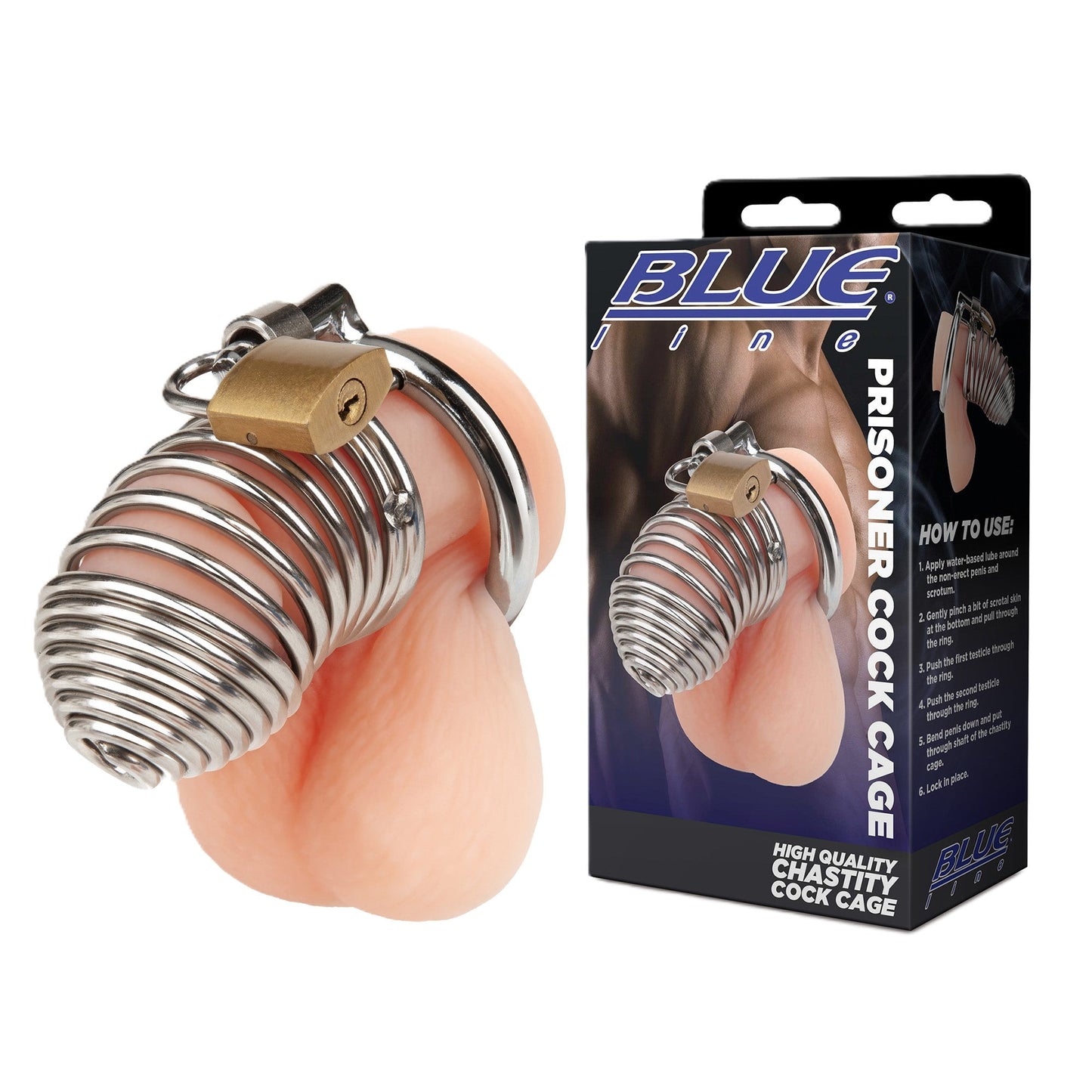 Blue Line Prisoner Cock Cage – Customizable Fit Cock Cage