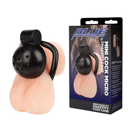 Blue Line Mini Cock Micro Chastity Cage – Lightweight Durable Chastity Cage