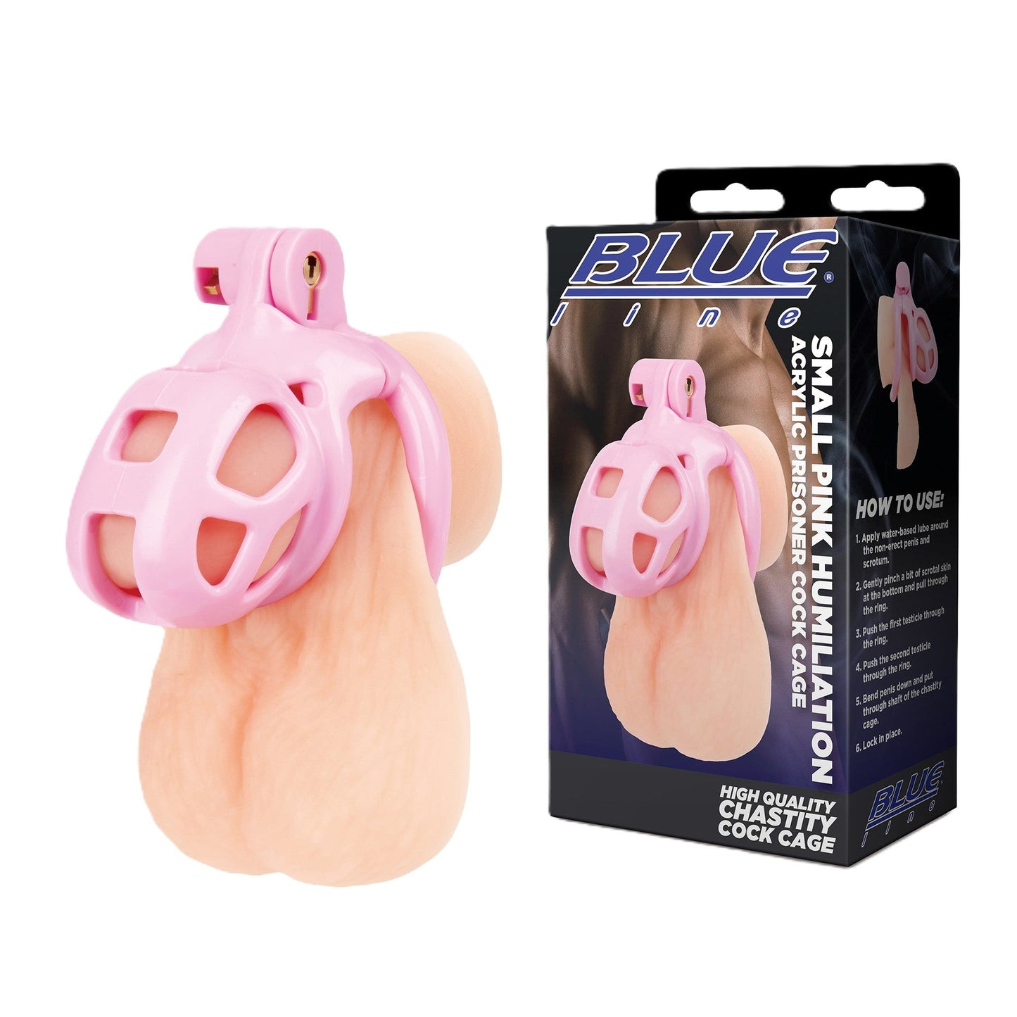 Blue Line Small Humiliation Acrylic Prisoner Cock Cage