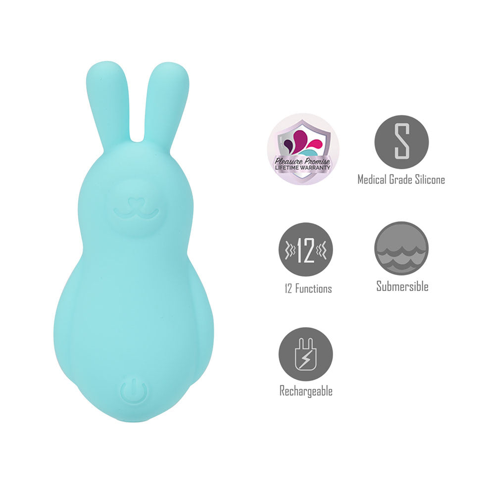 Maia Bri Teal 9 Centimeter Vibrating Bunny Bullet