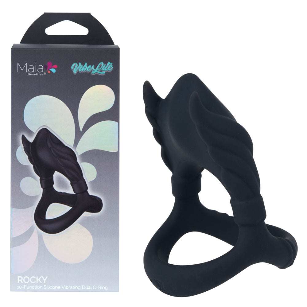 Maia Rocky USB Rechargeable Medical-Grade Silicone Vibrating Cock and Balls Ring