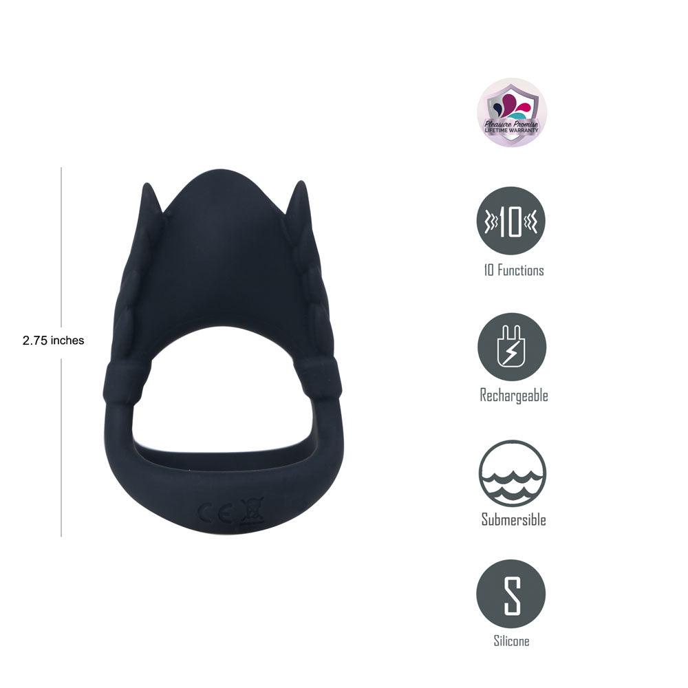 Maia Rocky USB Rechargeable Medical-Grade Silicone Vibrating Cock and Balls Ring