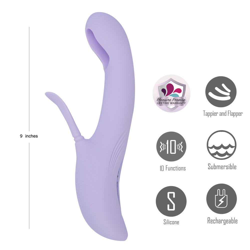 Maia Charli – USB Rechargeable 22.9cm Flapping and Tapping Rabbit Vibrator