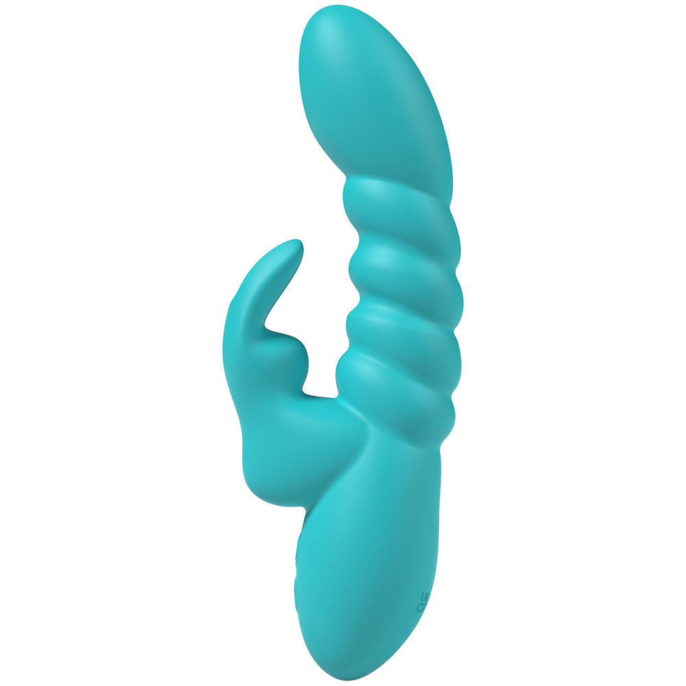 Party Up Brynlyn (Teal) – USB Rechargeable 18.2 cm Rabbit Vibrator