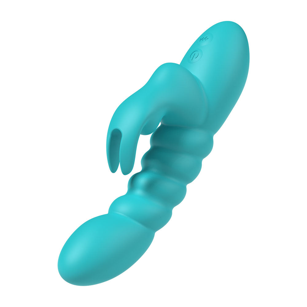 Party Up Brynlyn (Teal) – USB Rechargeable 18.2 cm Rabbit Vibrator
