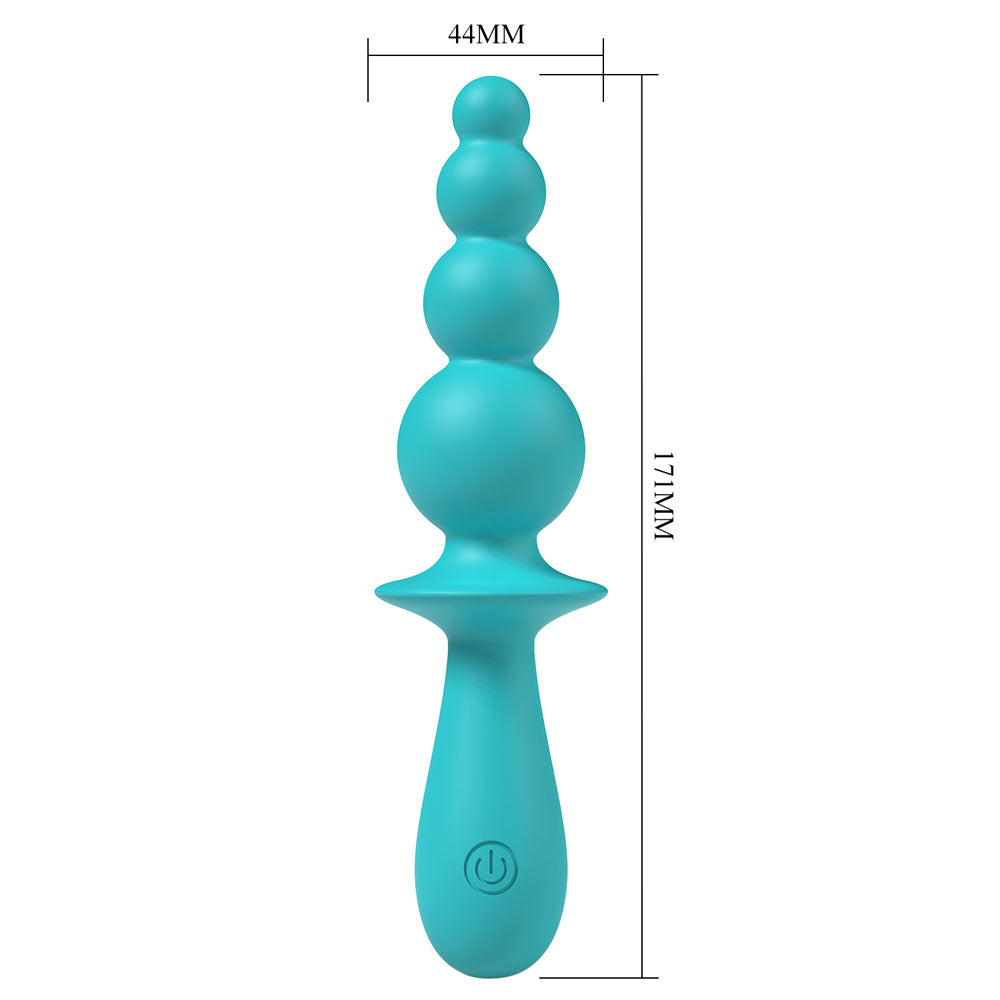 Party Up Evajane Teal 17.1 Centimeter Beaded Vibrator