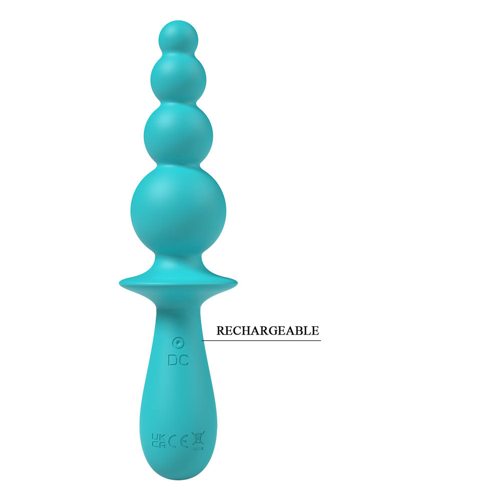 Party Up Evajane Teal 17.1 Centimeter Beaded Vibrator