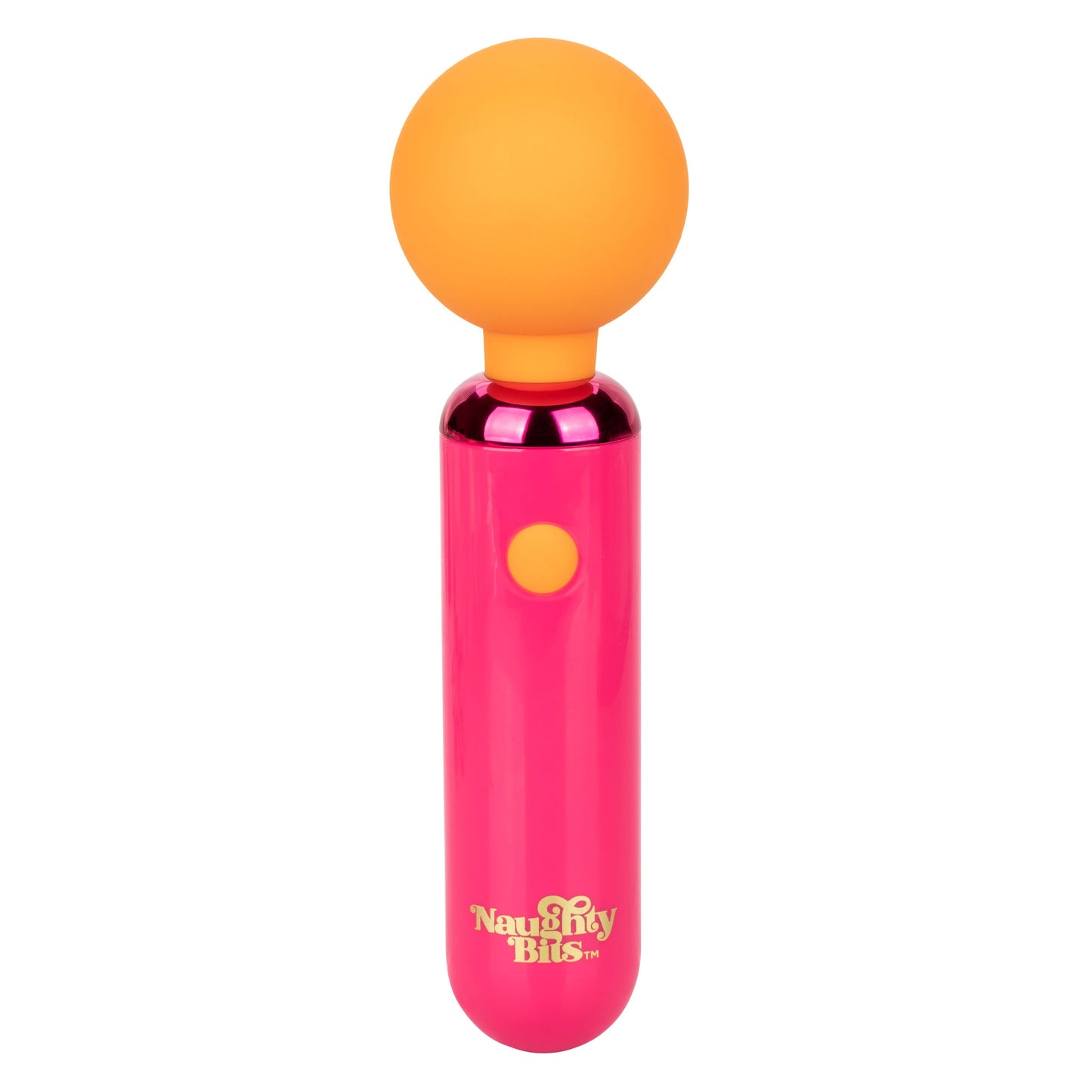 Naughty Bits Home Cumming Queen Vibrating Wand Pink and Orange Silicone Personal Massager
