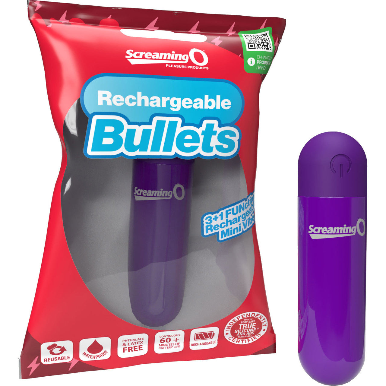 Rechargeable Bullet Vibrator (Purple) – Waterproof with 3 Speeds and Pulse Pattern Personal Massager