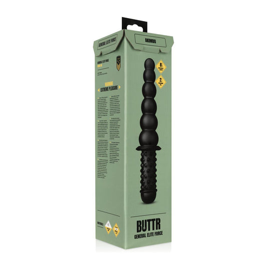 Akimbo Double Sided 8" Anal Dildo with Beads and Ribbed Design