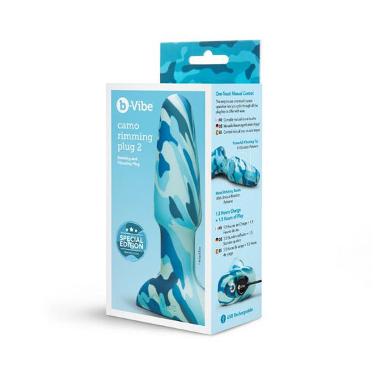 b-Vibe Rimming Plug 2 (Camo) – USB-Rechargeable Vibrating Butt Plug