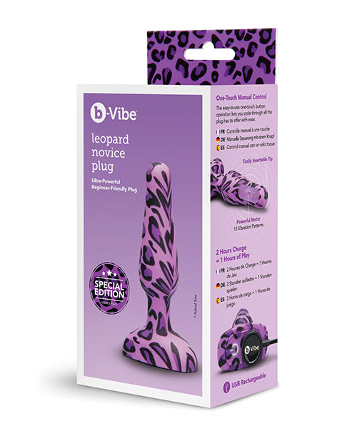 b-Vibe Novice Plug Leopard – Small Rechargeable Vibrating Butt Plug