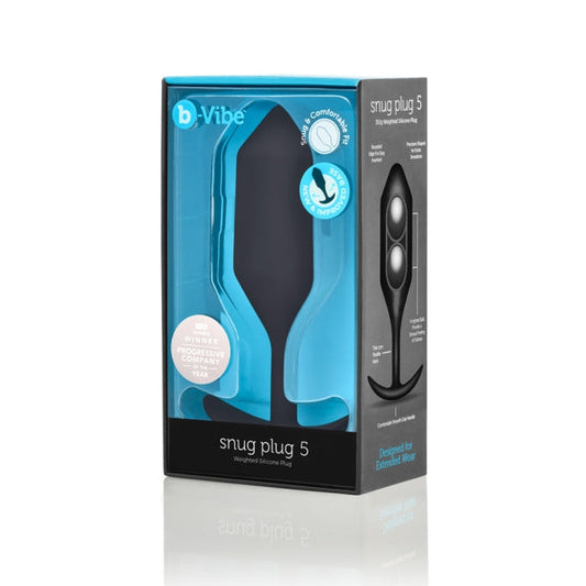b-Vibe Snug Plug 5 (Black) – Large Weighted Silicone Butt Plug