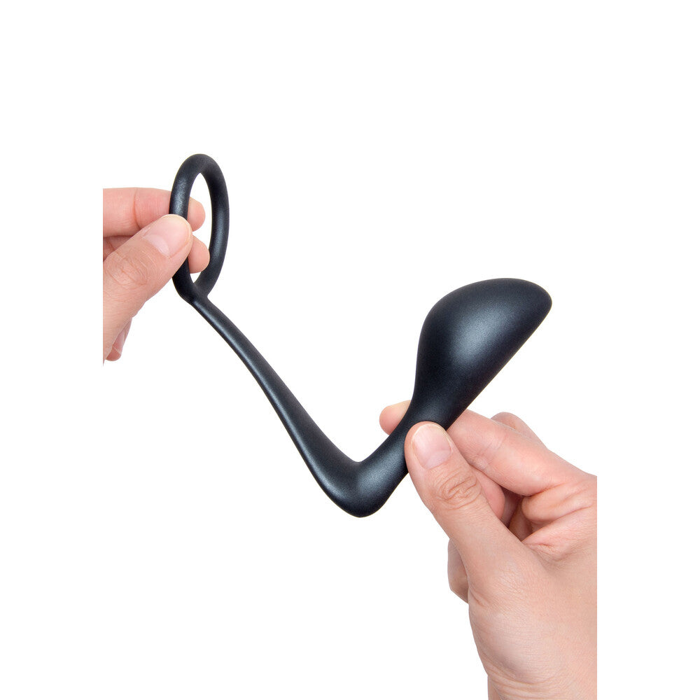 b-Vibe Ringer (Black) – Adjustable Cock Ring and Plug