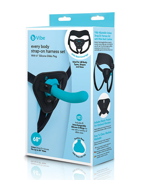 b-Vibe Every Body Strap-On Harness Set – 6 Inch Silicone Dildo Harness Set