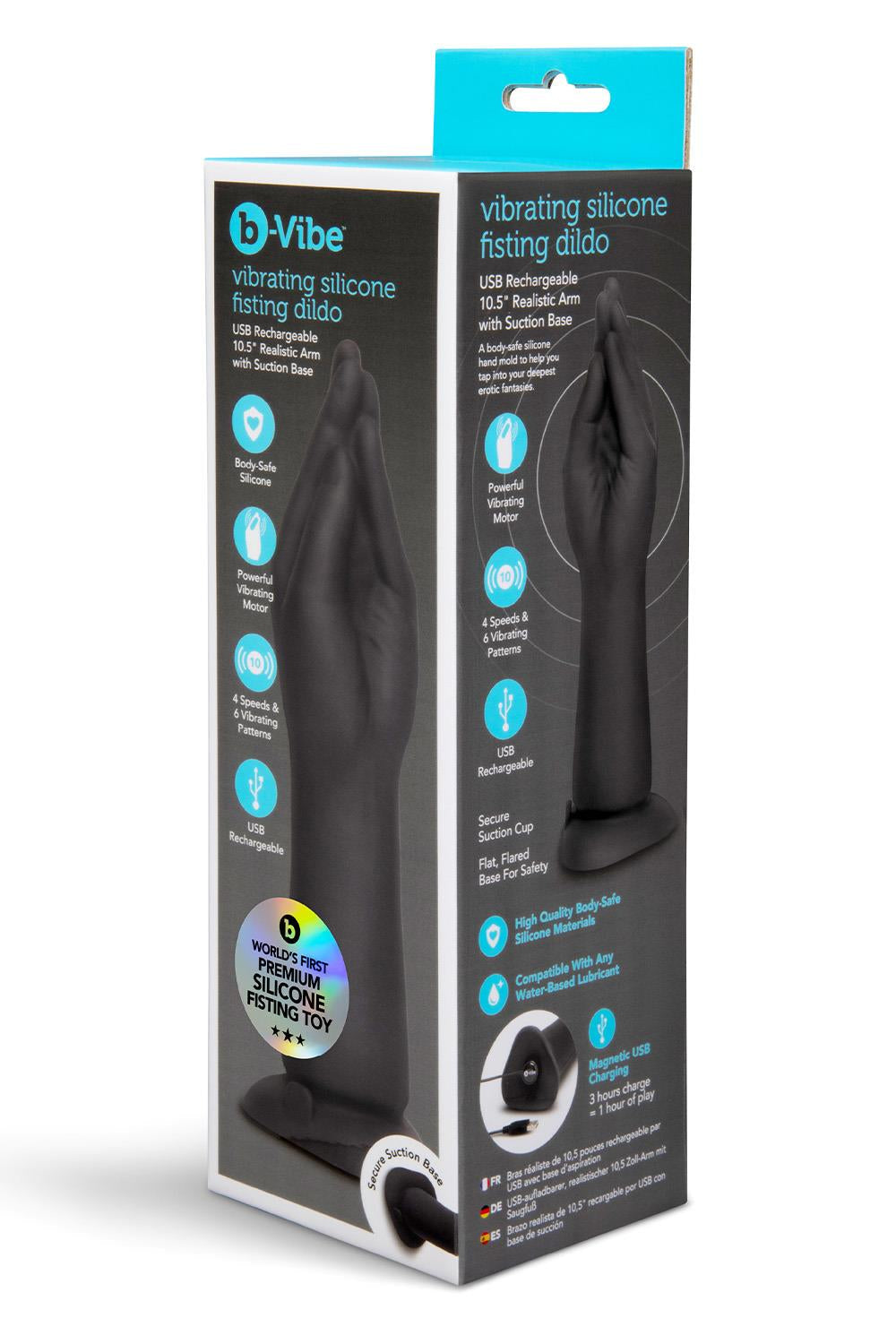 b-Vibe Vibrating Silicone Fisting 10.5" Dildo – Waterproof Silicone