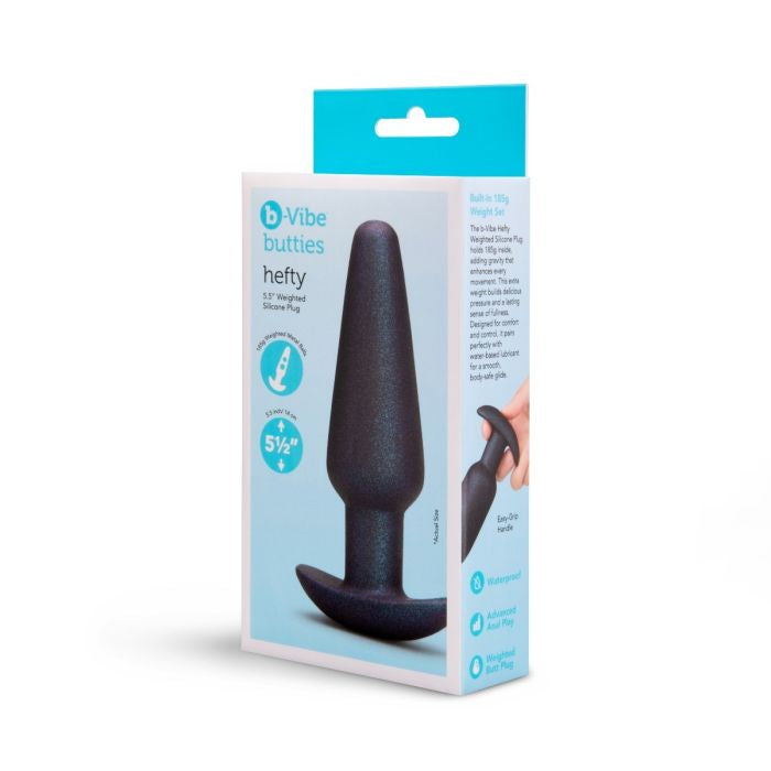 b-Vibe Butties Hefty (Black) – Weighted Silicone Butt Plug
