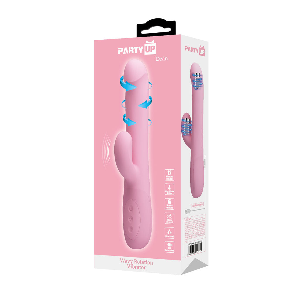 Party Up Dean Wavy Rotation Vibe 23.8 cm Rotating Rabbit Vibrator