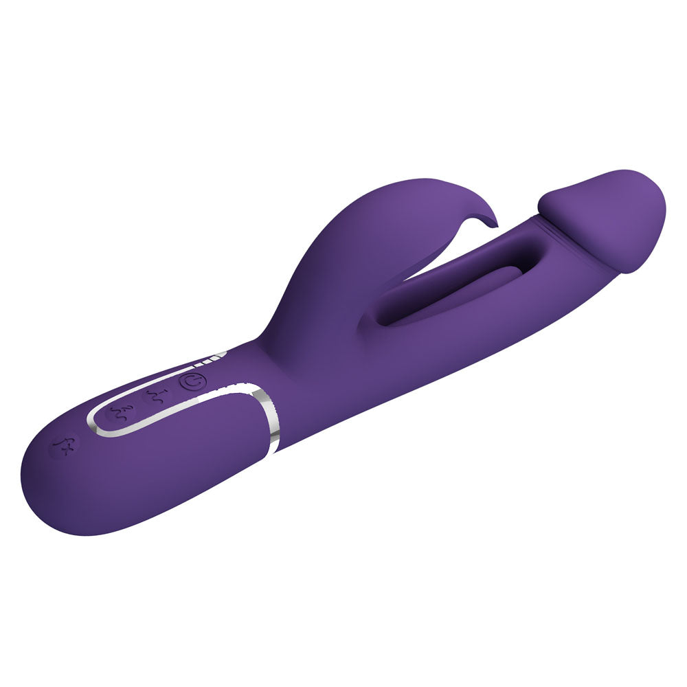 Party Up David Swinging Vibe 23.2 Centimeter Rabbit Vibrator with Flicking Arm