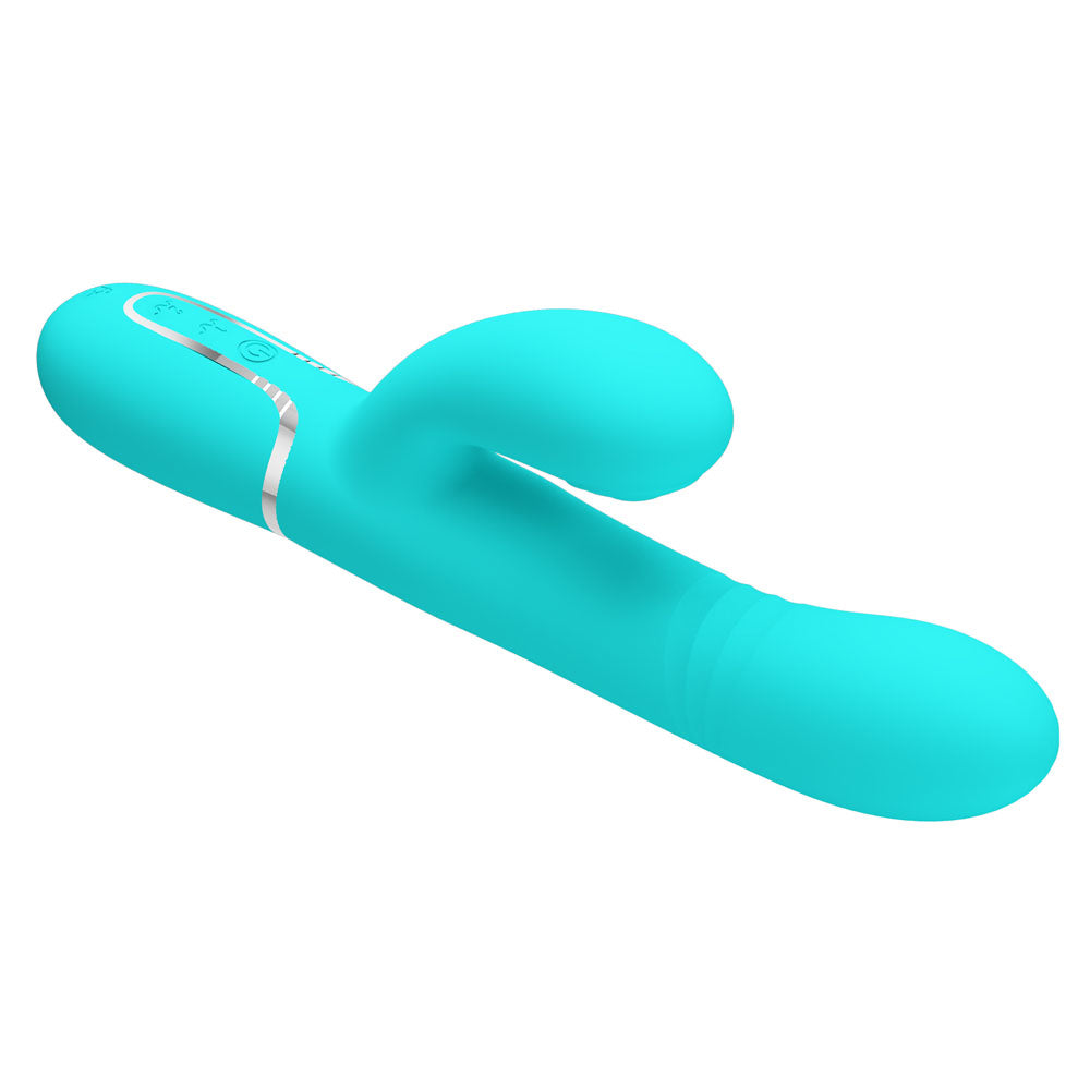 Party Up Paul Rolling Beads Vibrator Teal 22.6 cm Thrusting Rabbit Vibrator