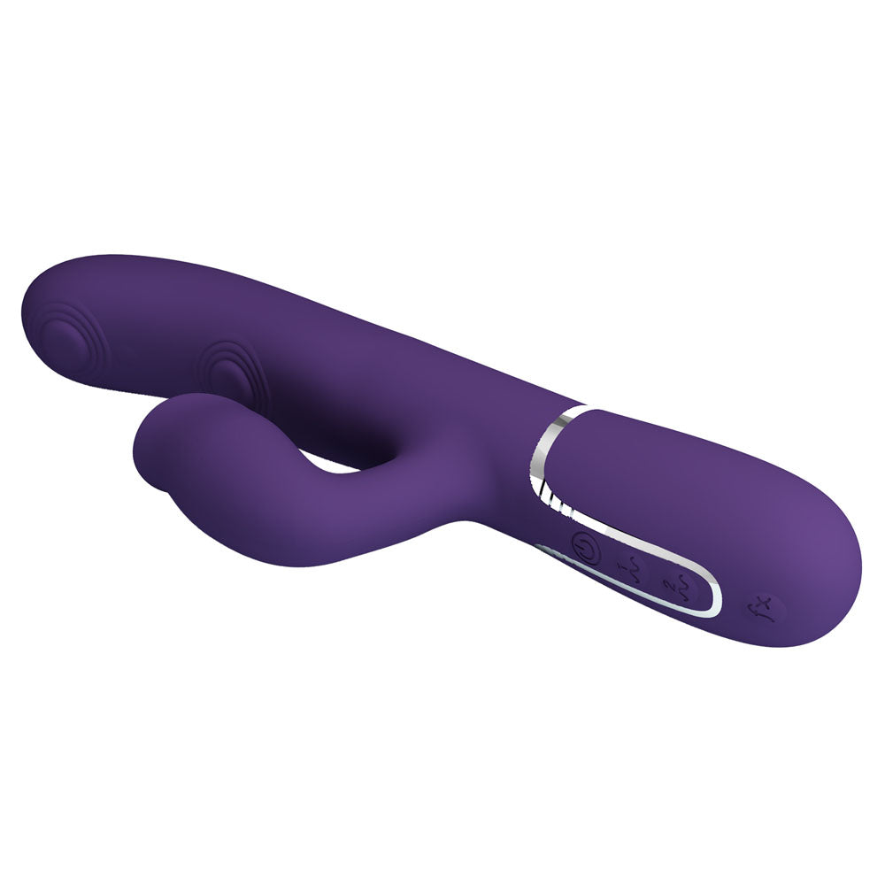 Party Up Alan Dual Motor Vibrator 22.8 Centimeters with Licking Clit Stimulator and Thumping Shaft
