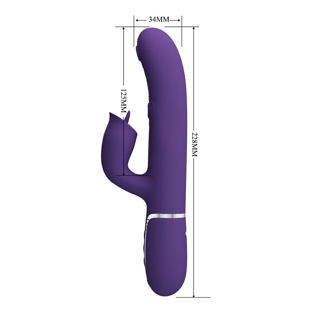 Party Up Alan Dual Motor Vibrator 22.8 Centimeters with Licking Clit Stimulator and Thumping Shaft