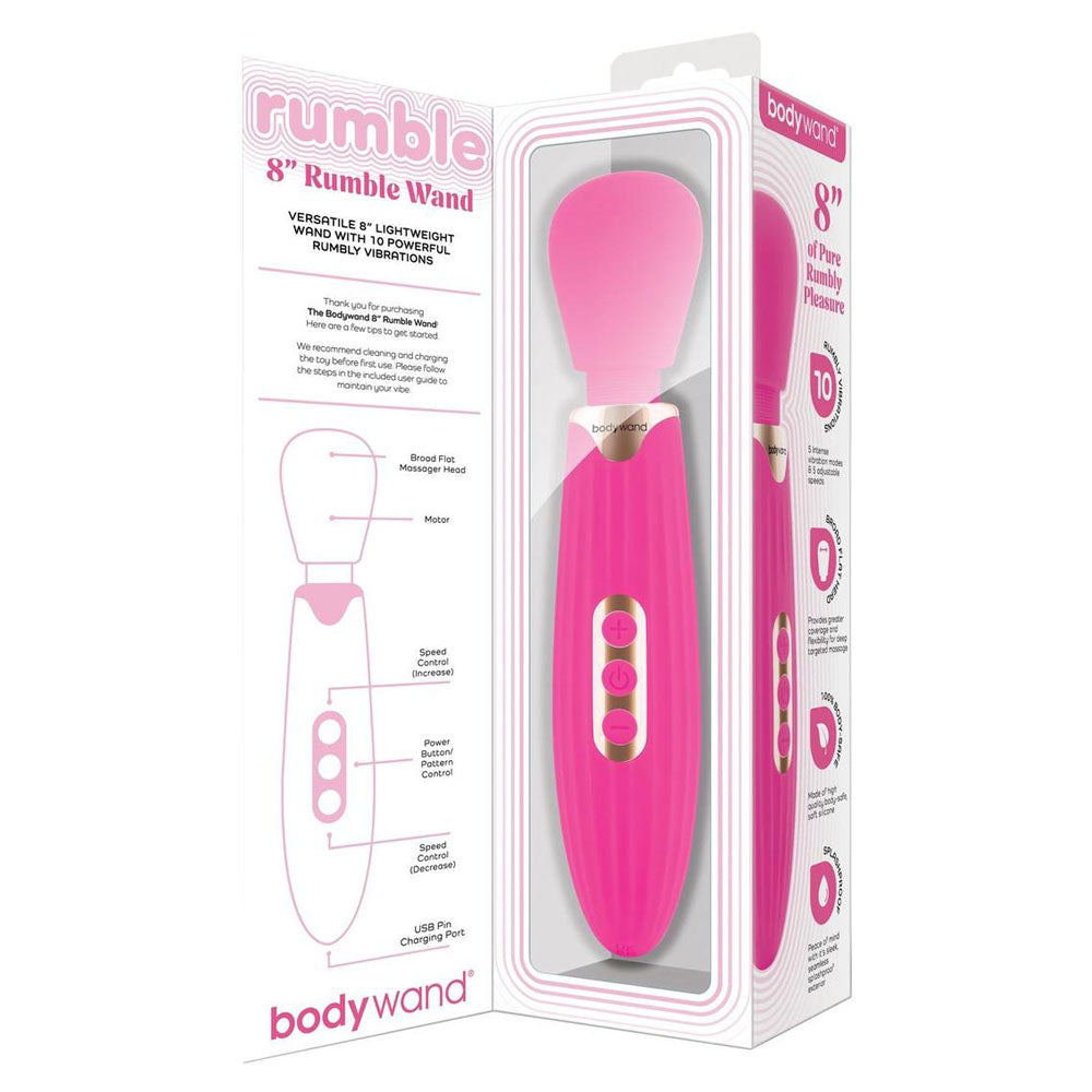 Bodywand Rumble Wand (Black) – USB Rechargeable 8 Inch Powerful Massage Wand