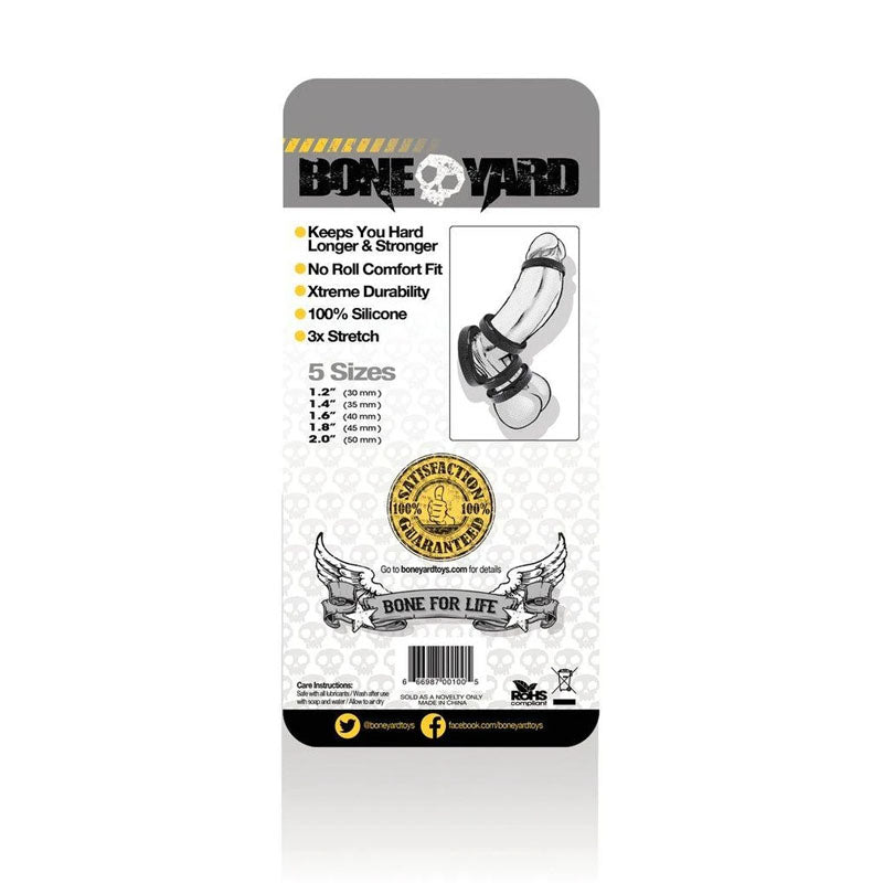 Boneyard Silicone Ring Five Piece Kit Black