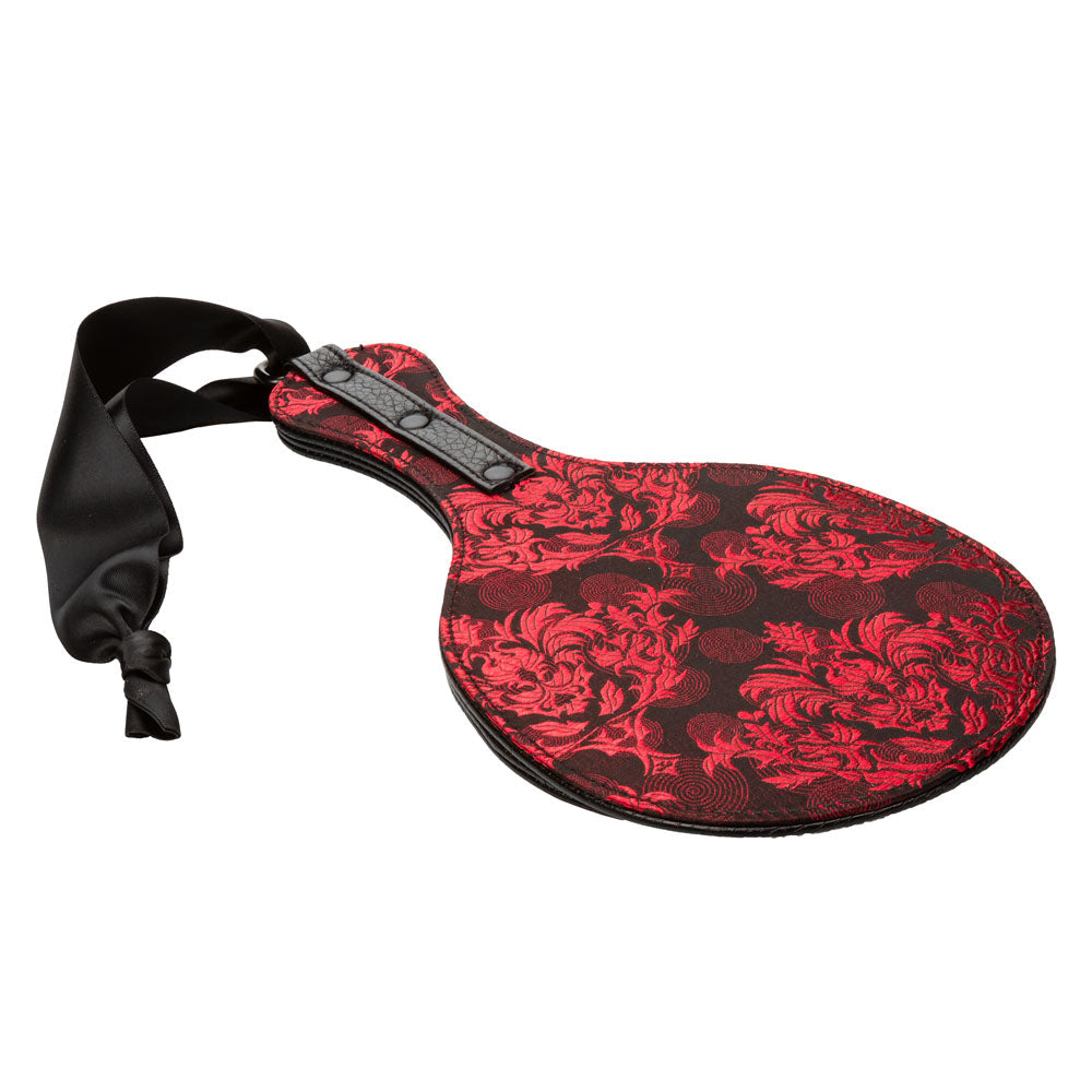 Scandal Round Double Paddle Red and Black Plush Dual Layer Paddle
