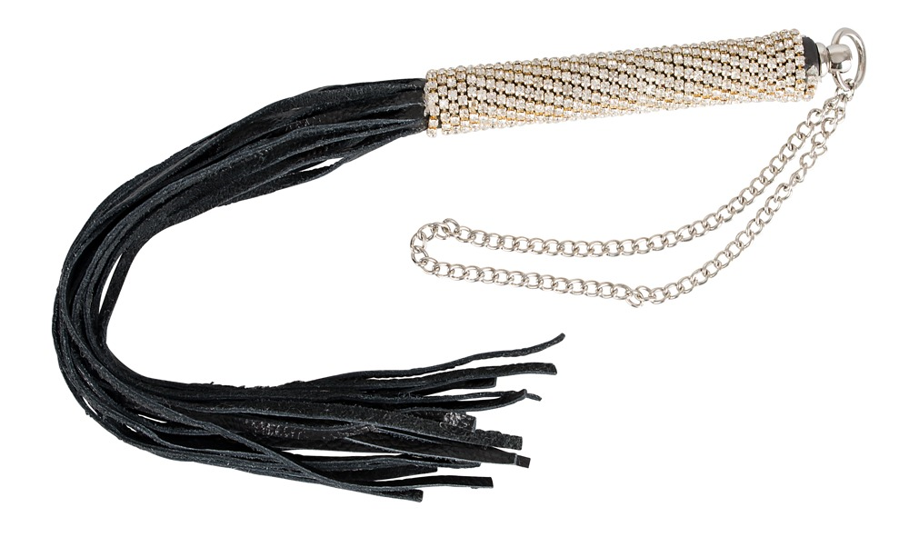 Bad Kitty Mini Whip Rhinestone Black 40 cm with Rhinestone Handle