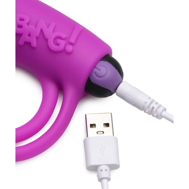 Bang Silicone Cock Ring and Bullet - Vibrating Cock Ring with Wireless Remote in Black