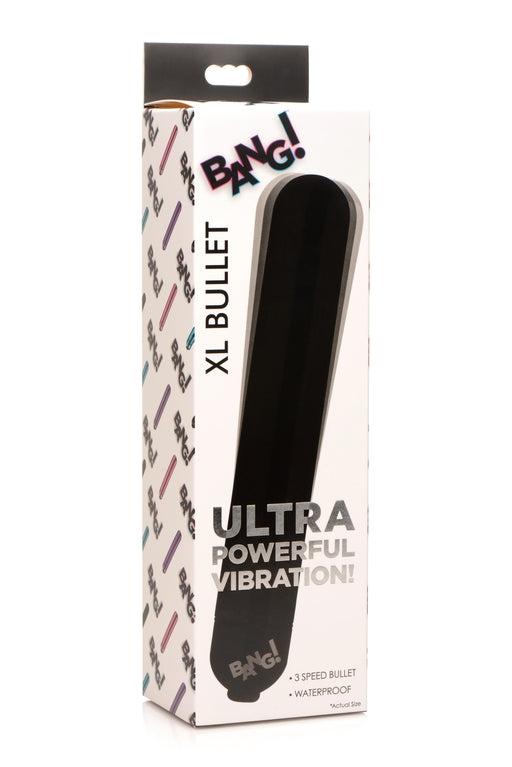 Bang! Vibrating Metallic Extra Large XL Bullet Vibrator Black