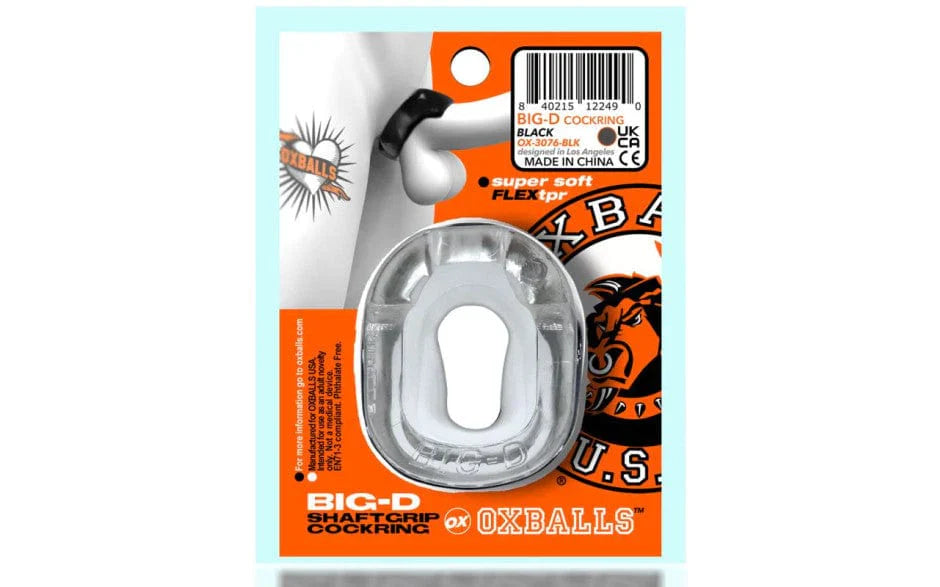 Big D Shaft Grip Cock Ring Clear