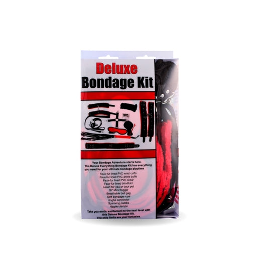 Bizarre Video Deluxe Bondage Kit Red With Fleece-Lined Cuffs and Accessories