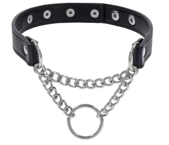 Shadow Day Collar – Faux Leather Collar with Silver Hardware