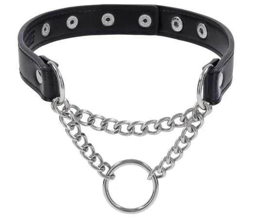 Shadow Day Collar – Faux Leather Collar with Silver Hardware